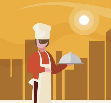 şef işçi avatar karakter vektör ilustration