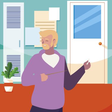 okul koridorunda öğretmen erkek