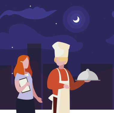 gece profesyonel işçiler çift