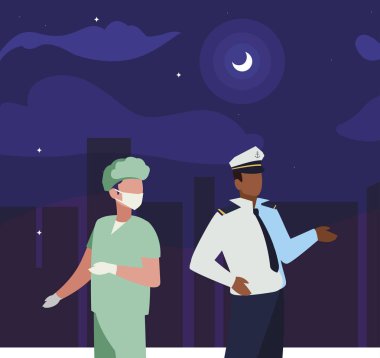 gece profesyonel işçiler çift