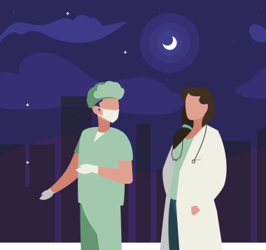 gece profesyonel işçiler çift