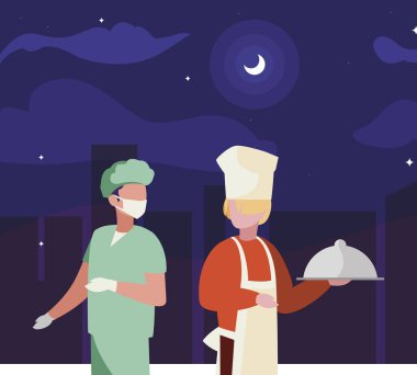 gece profesyonel işçiler çift