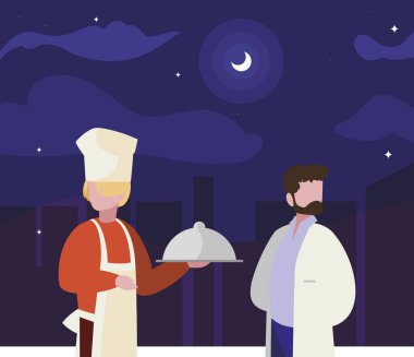 gece profesyonel işçiler çift