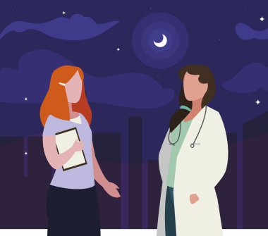 gece profesyonel işçiler çift