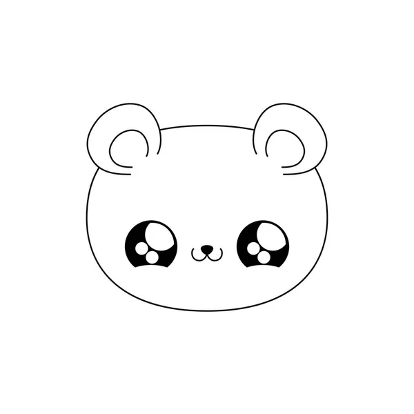 Tête d'ours mignon bébé animal style kawaii — Image vectorielle