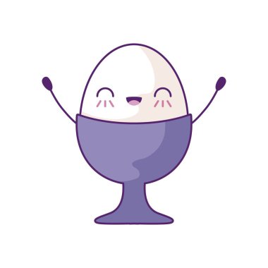 lezzetli yumurta kawaii tarzı pişmiş