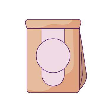 sevimli çanta kağıt izole simgesi