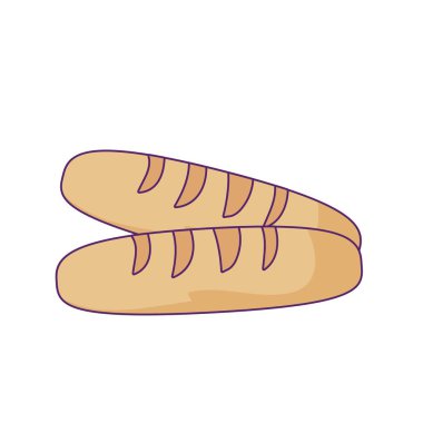 Lezzetli taze ekmek izole edilmiş simgesi