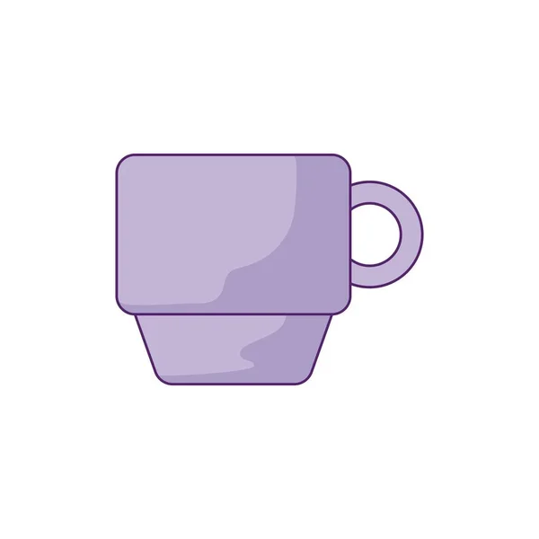 Cup ceramic dishware isolated icon — Stock Vector