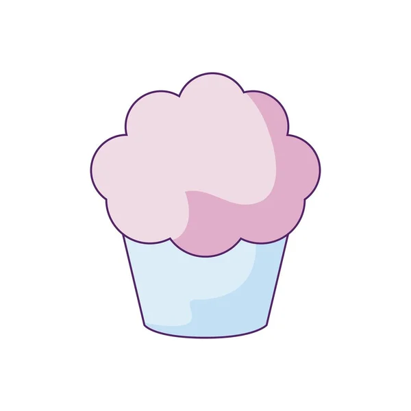 Delicioso y dulce cupcake aislado icono — Archivo Imágenes Vectoriales