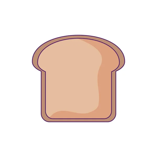 Ícone isolado de pão de fatia fresca — Vetor de Stock