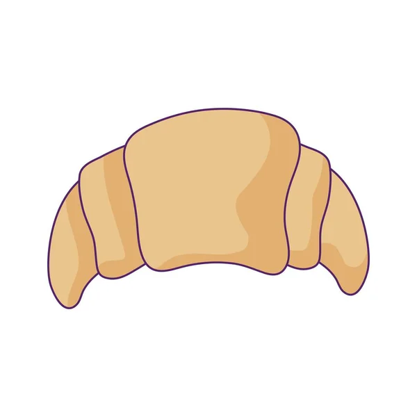 Delicioso croissant ícone isolado pão — Vetor de Stock
