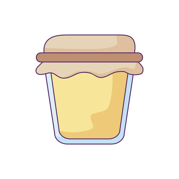 Deliciosa botella de miel icono aislado — Vector de stock