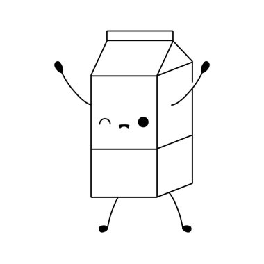 Süt kutusu kawaii stilinde