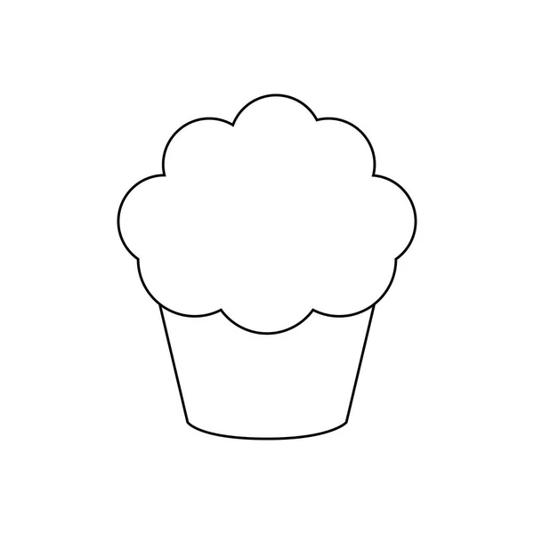 Delicious and sweet cupcake isolated icon — Stock Vector