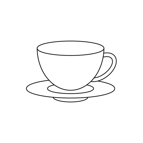 Tasse avec plat icône isolée en céramique — Image vectorielle
