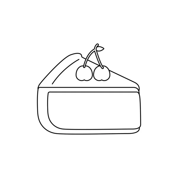 Солодкий шматочок торта ізольована піктограма — стоковий вектор