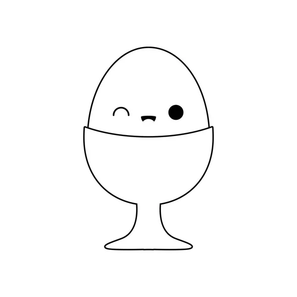 Heerlijk ei gekookt kawaii stijl — Stockvector