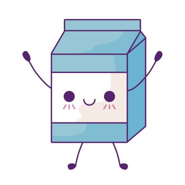 Süt kutusu kawaii stilinde