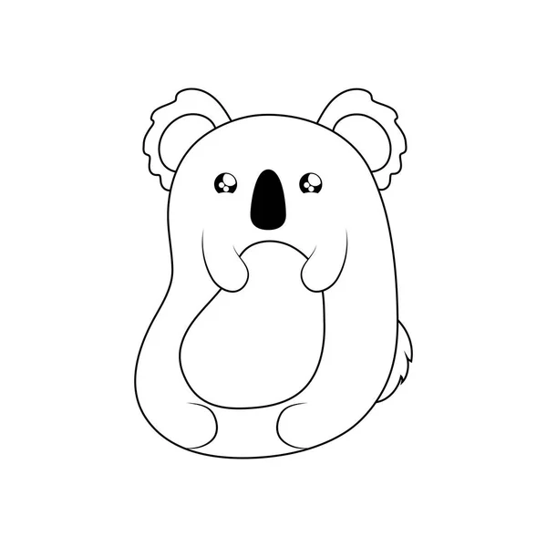 Lindo koala bebé animal kawaii estilo — Vector de stock