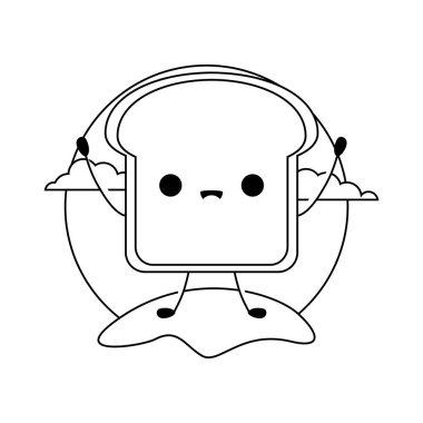 taze ekmek dilimi kawaii tarzı