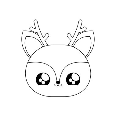 sevimli reindeer bebek hayvan kawaii tarzı başkanı