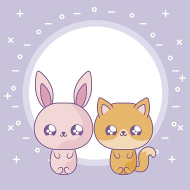 tilki bebek hayvanlar kawaii tarzı ile sevimli tavşan