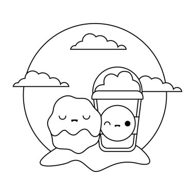 milkshake kawaii tarzı ile lezzetli cupcake