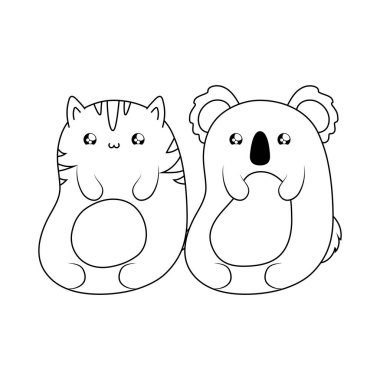 koala bebek hayvanlar kawaii tarzı ile sevimli kedi