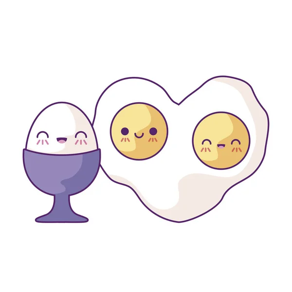 おいしい卵は可愛いスタイルを食べる — ストックベクタ