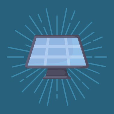 güneş paneli simgesi vektör ilustration