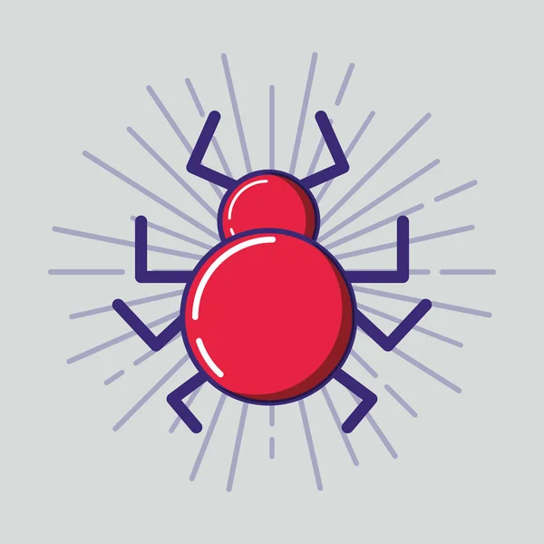 Virus cyber bug icône vecteur ilustration — Image vectorielle