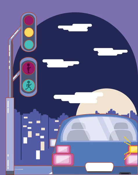 Sürücü güvenli bir şekilde vektör ilustration tasarım — Stok Vektör