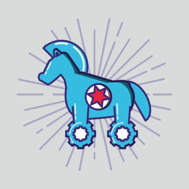 truva atı enfeksiyonu virüs vektör ilustration