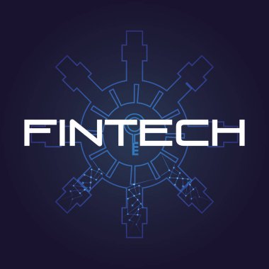 güvenlik güvenli fintech simgesi vektör ilustration