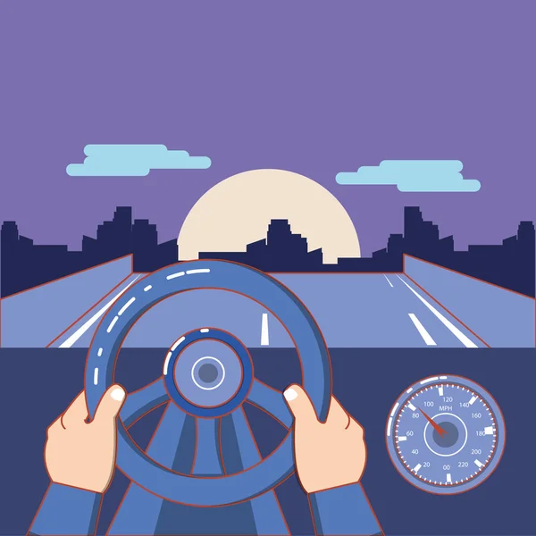 Drive veilig ontwerp vector ilustration — Stockvector