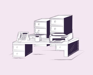 yaratıcı ofis tasarımı vektör ilustration