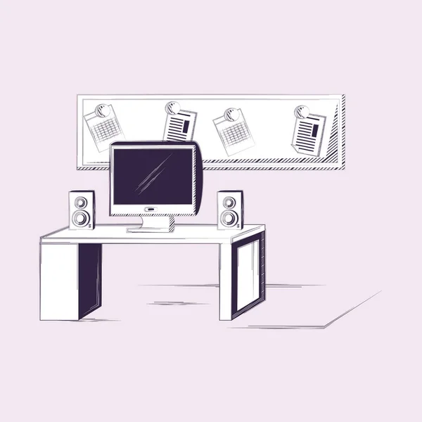 Ilustração de vetor de design de escritório criativo —  Vetores de Stock