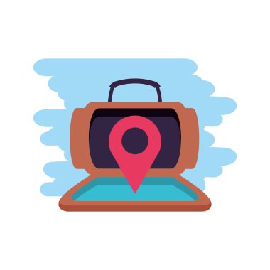 pin konumu ile seyahat bavul ekipmanları