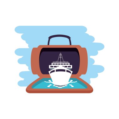 bavul ile gemi cruise boat