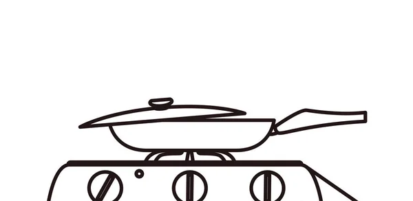 Casserole casserole cuisinière préparation cuisson — Image vectorielle