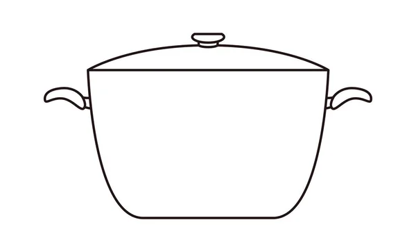 Beyaz arka plan üzerinde kap pişirme simgesi ile pot — Stok Vektör