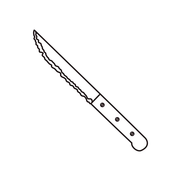 Εικονίδιο ψησίματος μαχαιριού με μαχαίρι σε λευκό φόντο — Διανυσματικό Αρχείο