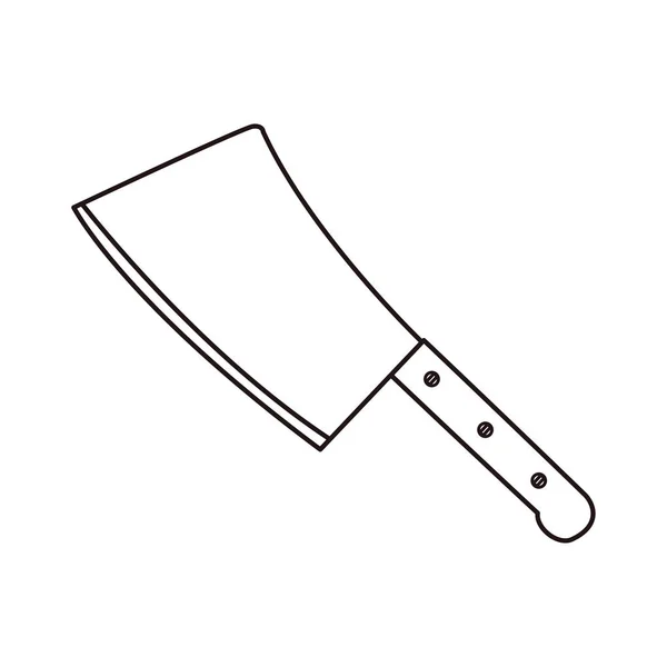 Meat cleaver kook icoon op witte achtergrond — Stockvector