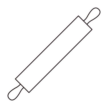 beyaz arka plan üzerinde oklava pişirme simgesi