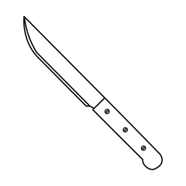 Kicsontozó kés főzés ikon fehér alapon — Stock Vector