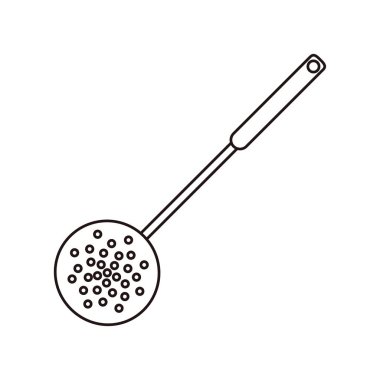 beyaz arka plan üzerinde skimmer pişirme simgesi