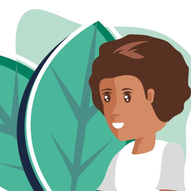 Yapraklar ve avatar kadın tasarımı