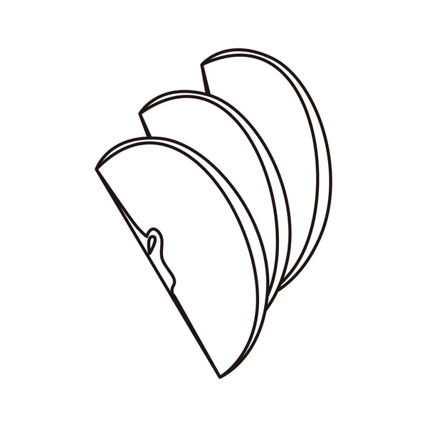 Apfelgeschnittenes Kochsymbol auf weißem Hintergrund — Stockvektor