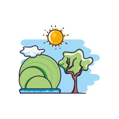 güneş ile ağaç bitki doğa